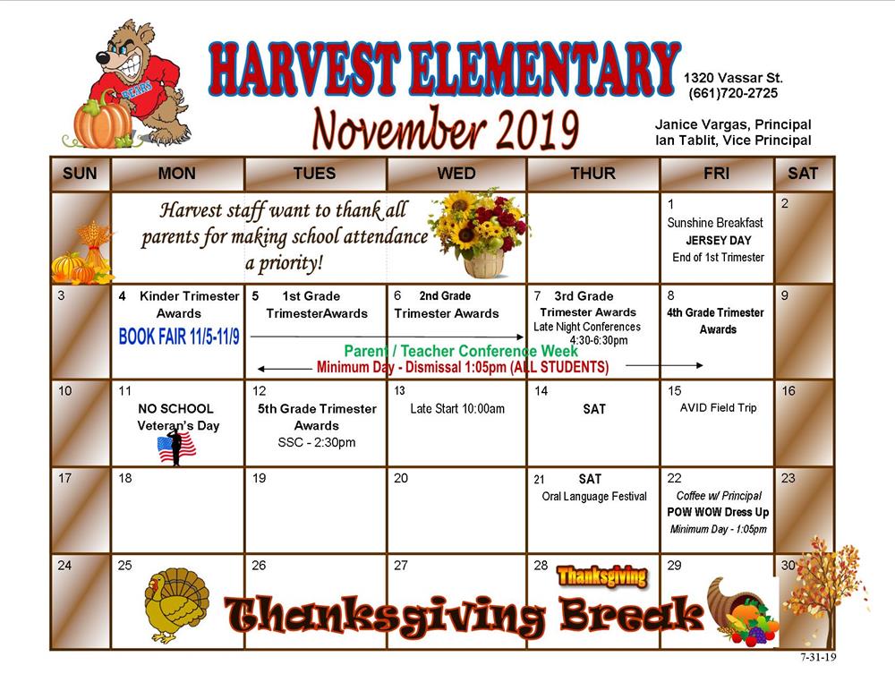 Resources / School Monthly Calendar